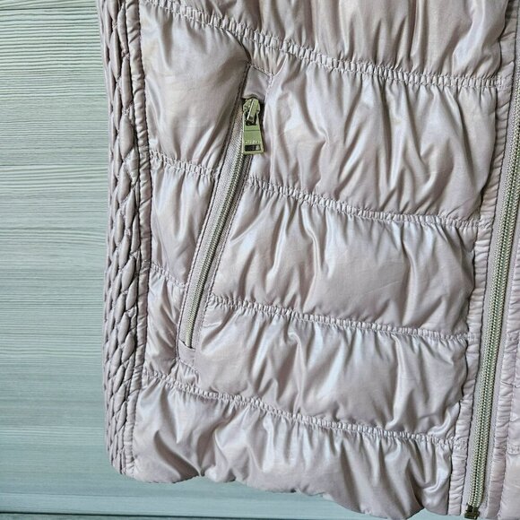 Calvin Klein Performance Womens M Premium Down Puffer Vest Pink Ribbed Sides - Picture 9 of 12
